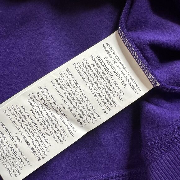 Washington Huskies Hoodie Men’s L Purple Logo Spellout Fleece Captivating New - Picture 7 of 11